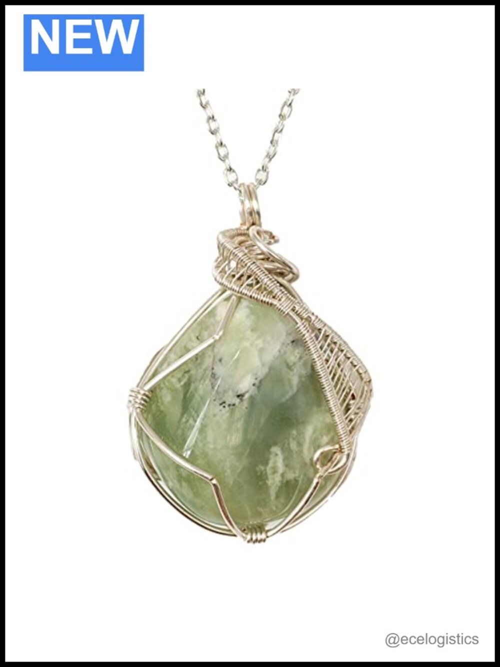 Silver Plated Jade Crystal Birthstone Pendant Necklace